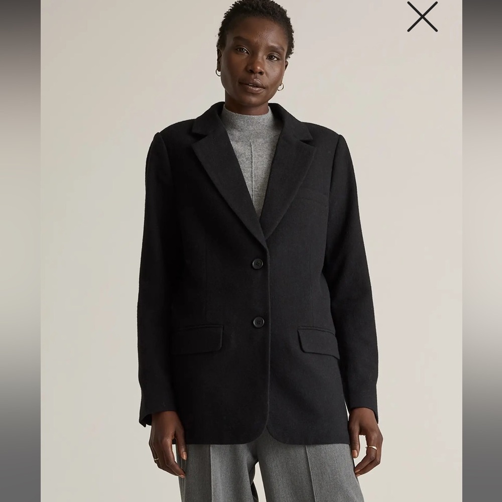 Quince NWT Black Oversized Italian Wool Women's Blazer